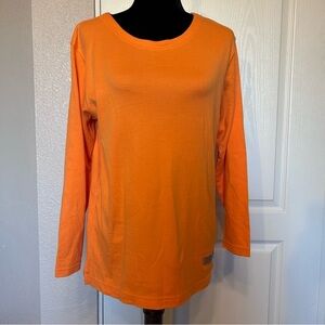 Villager‎ Liz Claiborne Orange Long Sleeve T Shirt Blouse